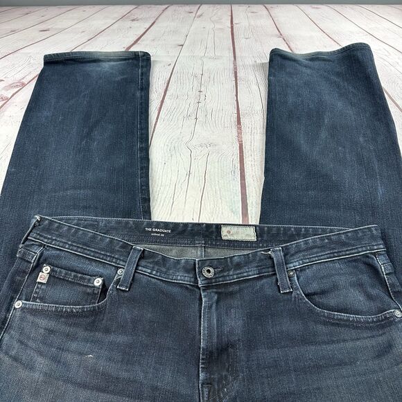 Adriano Goldschmied AG The Graduate Jeans Mens 38 x 34 (29) Dark Tailored Leg - Picture 3 of 13